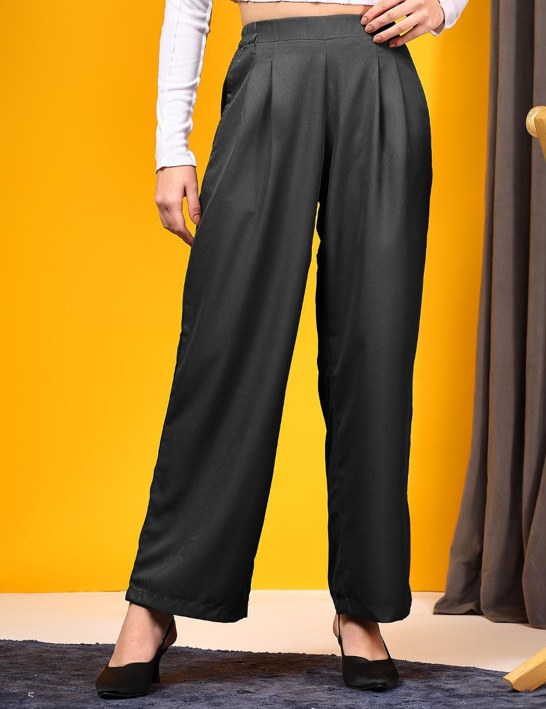 KOTTY Regular Fit Women Black Trousers 