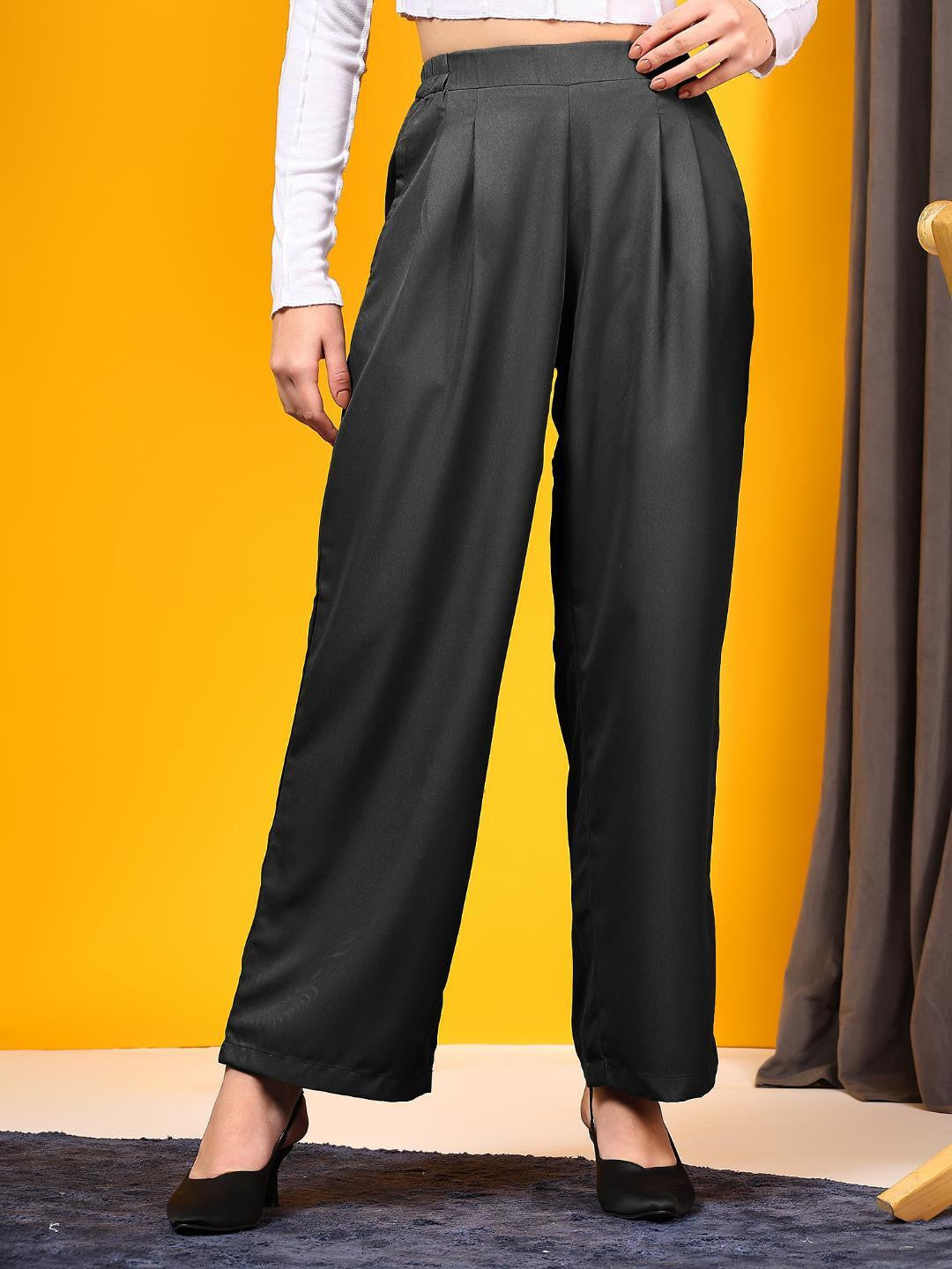 KOTTY Regular Fit Women Black Trousers 
