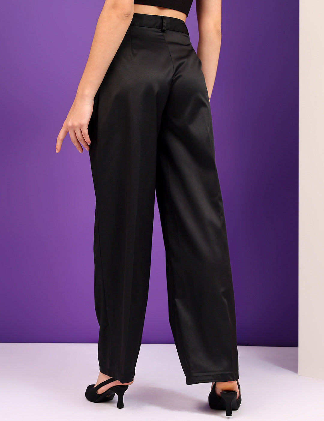 KOTTY Regular Fit Women Black Trousers 