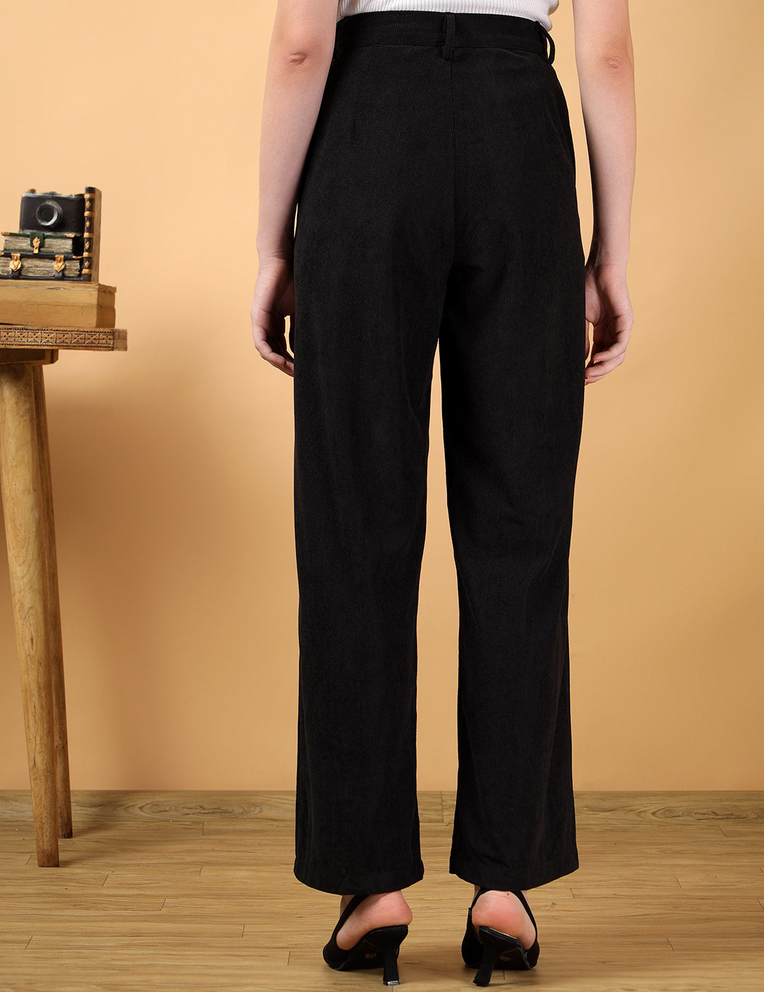 KOTTY Straight Fit Women Black Trousers 