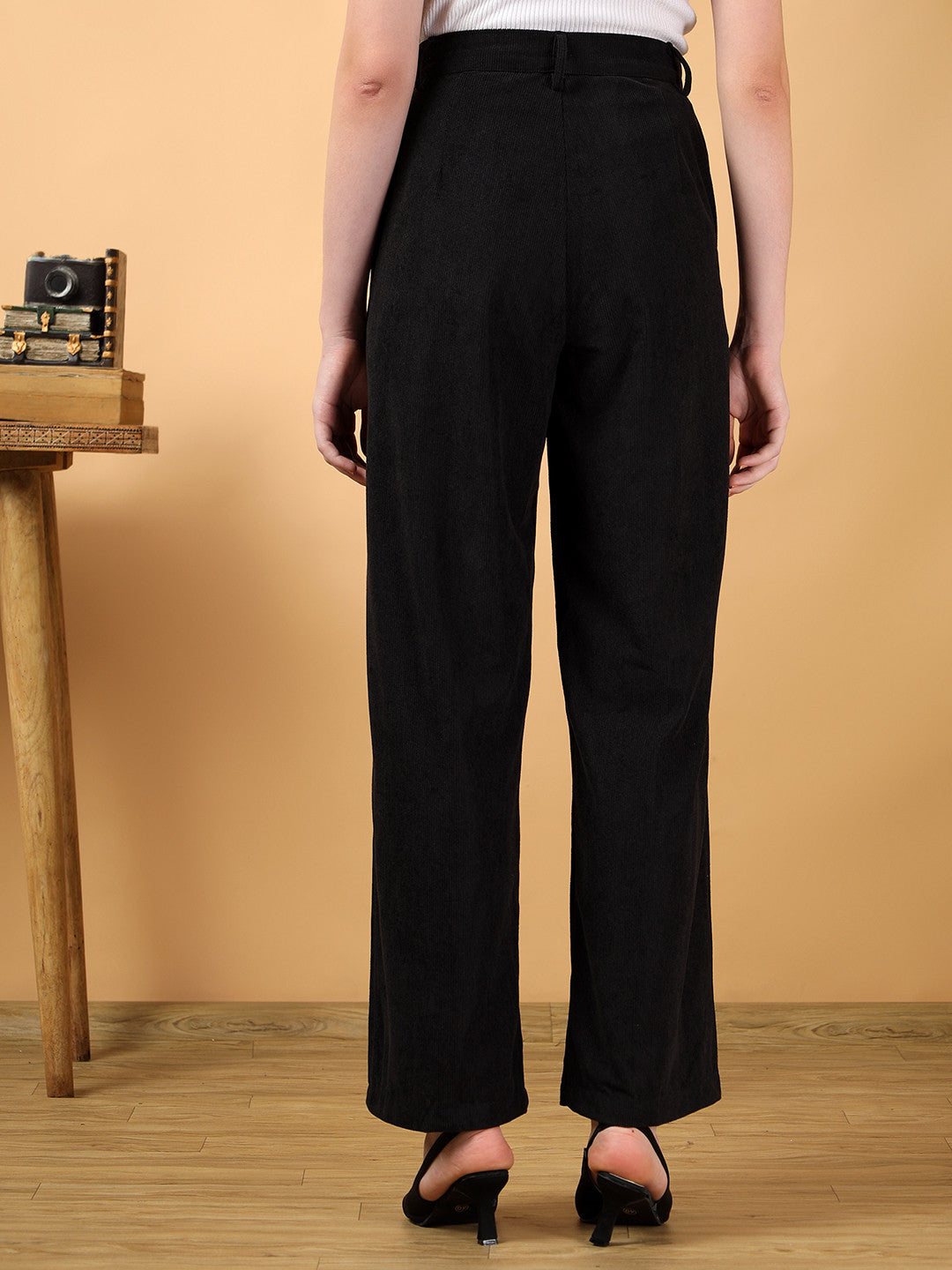 KOTTY Straight Fit Women Black Trousers 