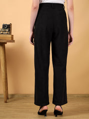 KOTTY Straight Fit Women Black Trousers 