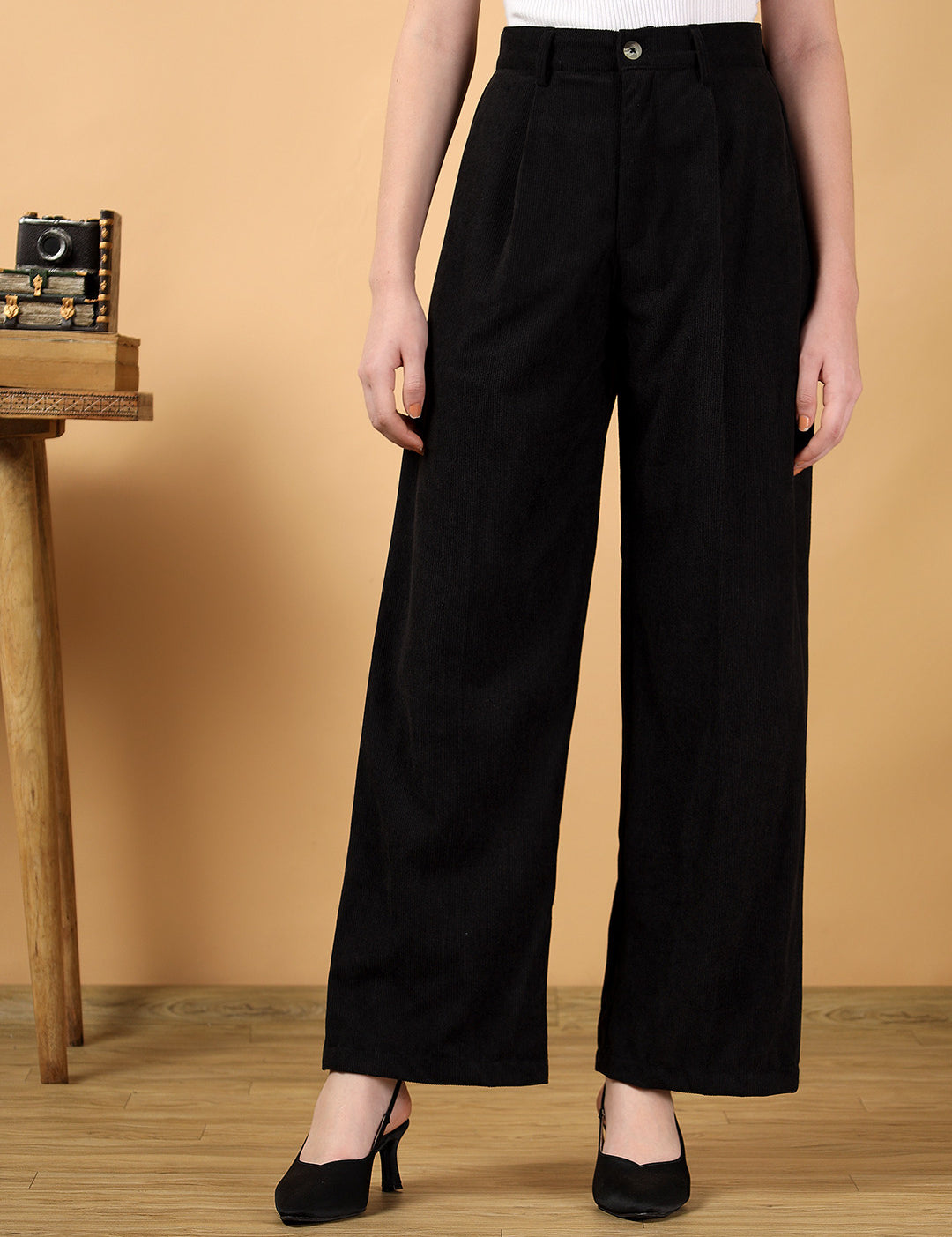 KOTTY Straight Fit Women Black Trousers 
