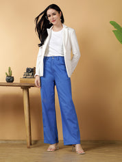 KOTTY Straight Fit Women Blue Trousers 