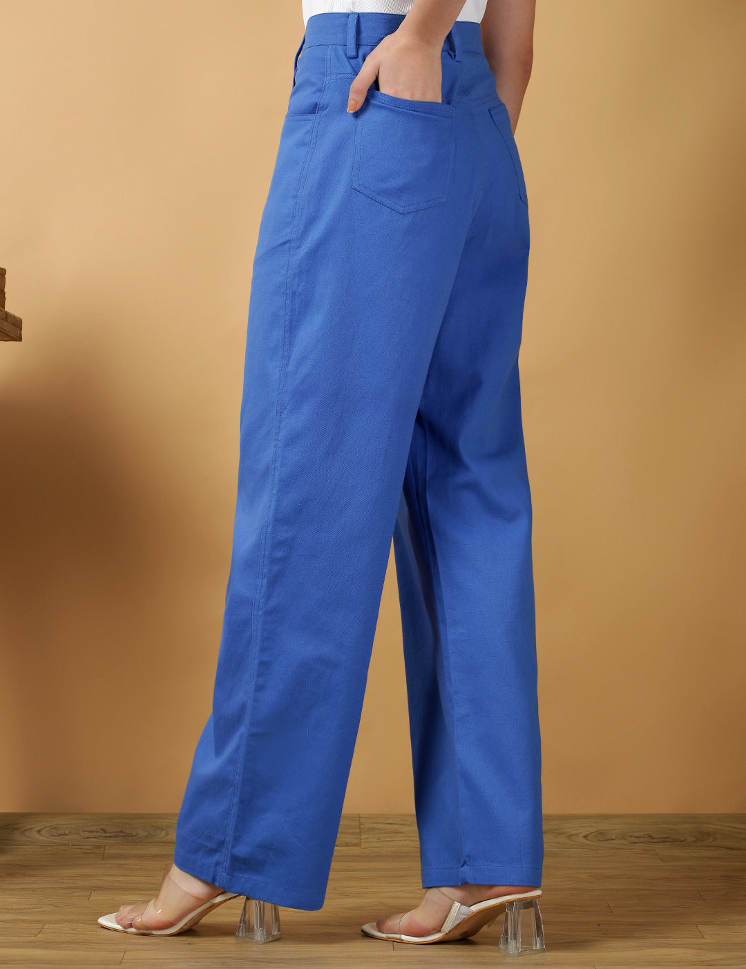 KOTTY Straight Fit Women Blue Trousers 
