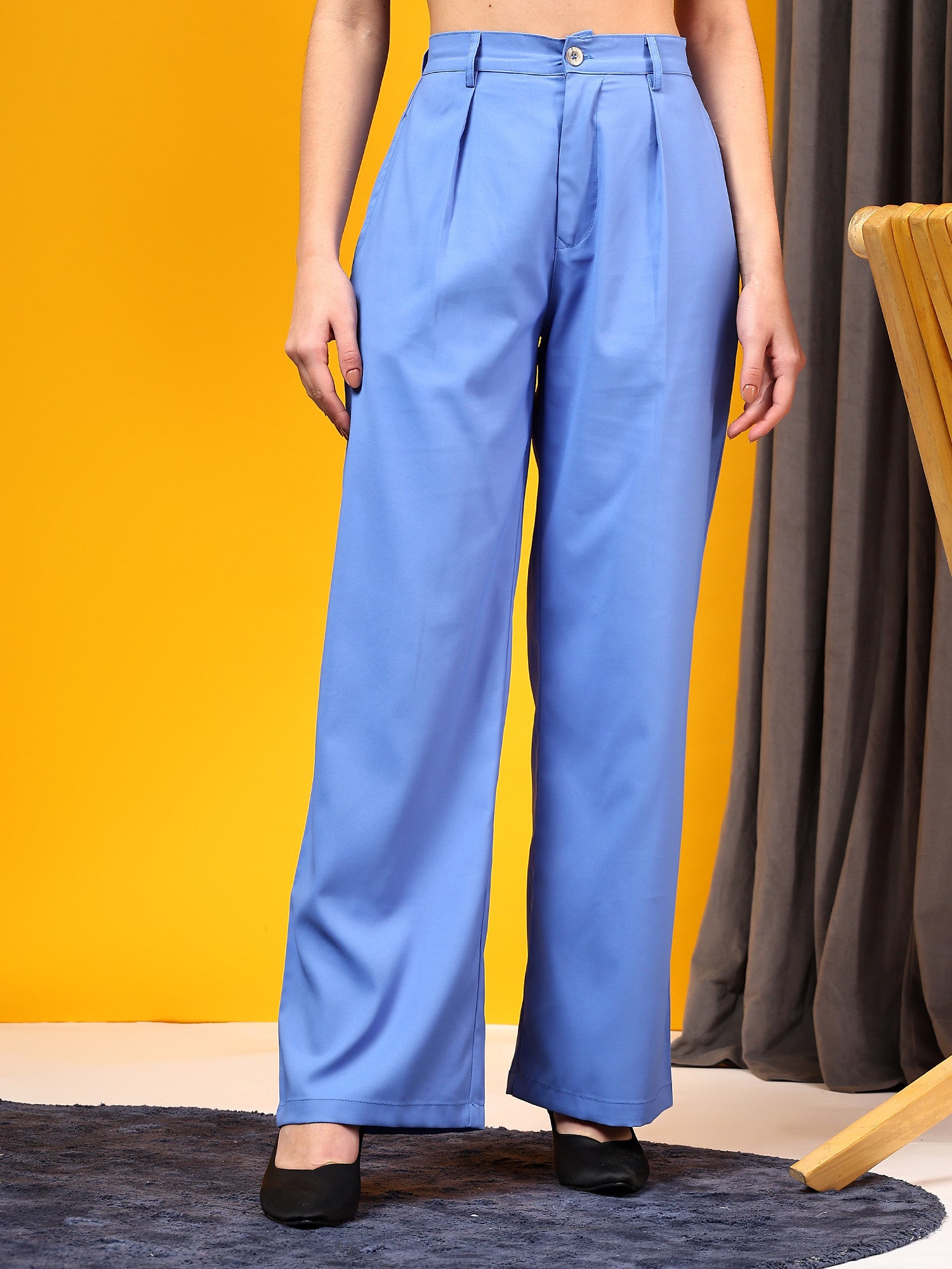 KOTTY Womens Solid Attractive High Rise Pant