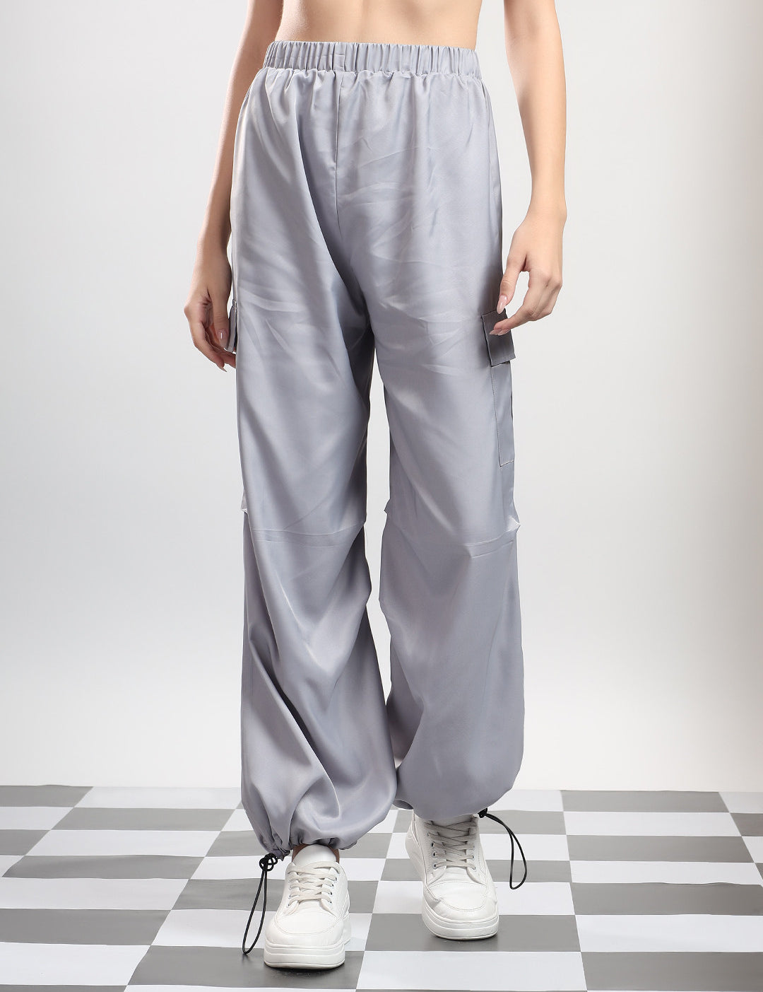 KOTTY Relaxed Women Grey Trousers 