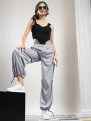 KOTTY Relaxed Women Grey Trousers 