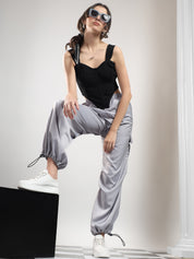 KOTTY Relaxed Women Grey Trousers 