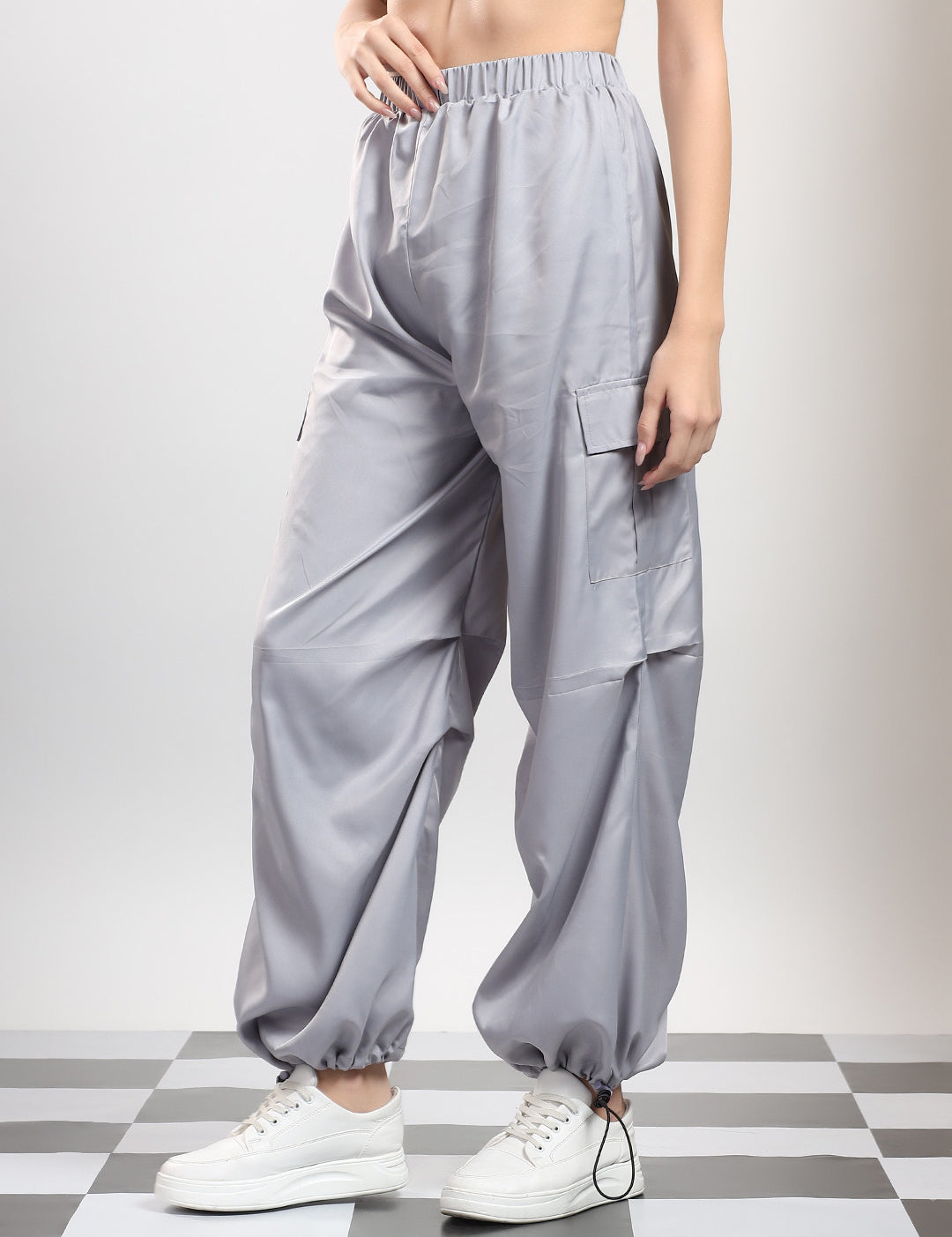 KOTTY Relaxed Women Grey Trousers 