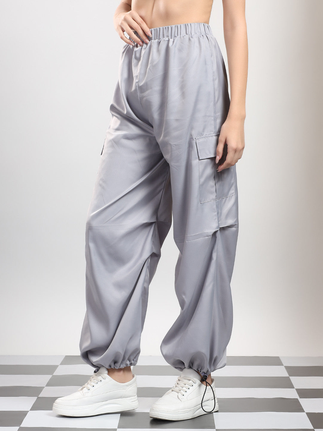 KOTTY Relaxed Women Grey Trousers 