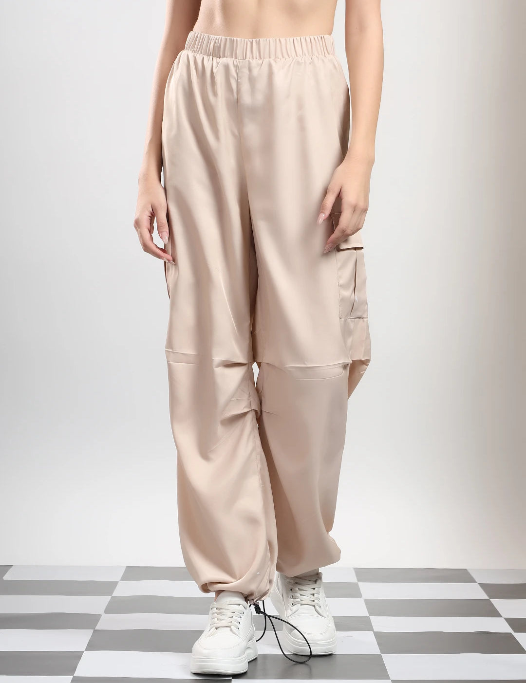 KOTTY Relaxed Women Beige Trousers 
