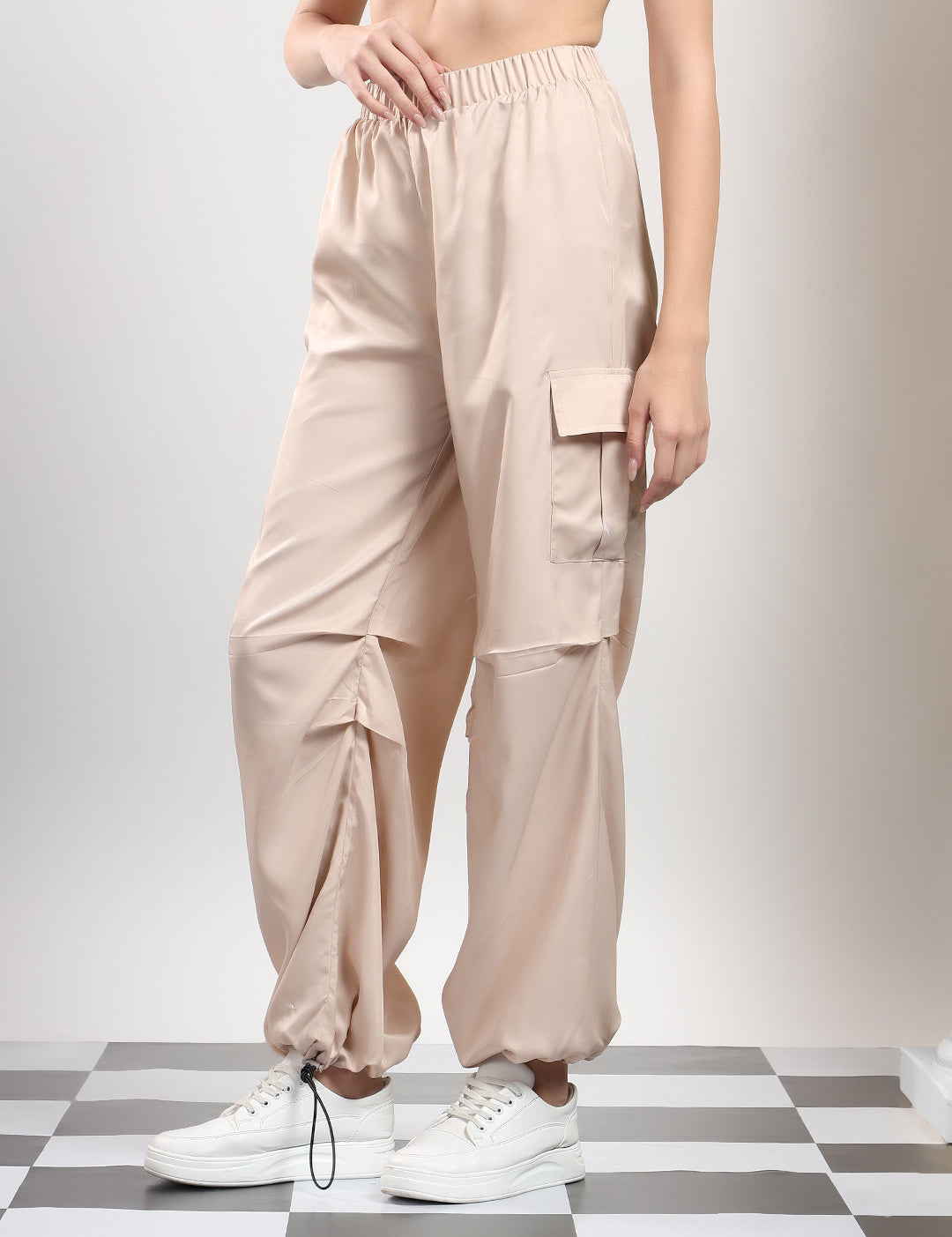 KOTTY Relaxed Women Beige Trousers 