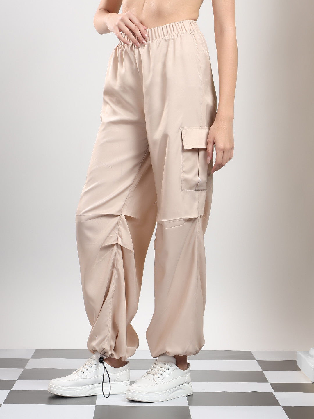 KOTTY Relaxed Women Beige Trousers 