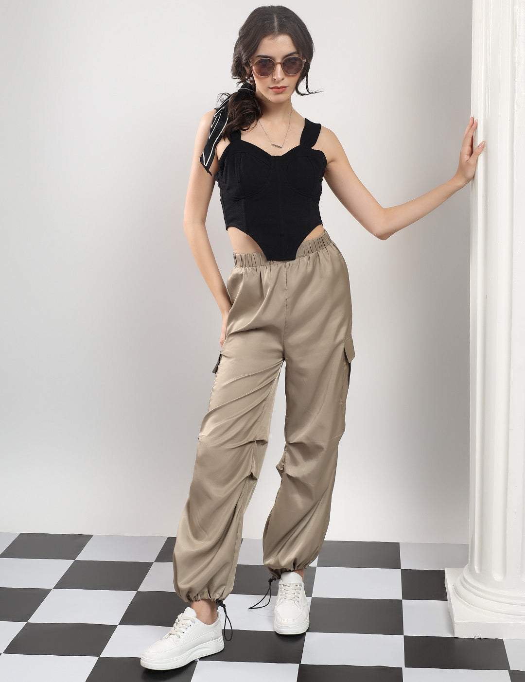 KOTTY Relaxed Women Brown Trousers 