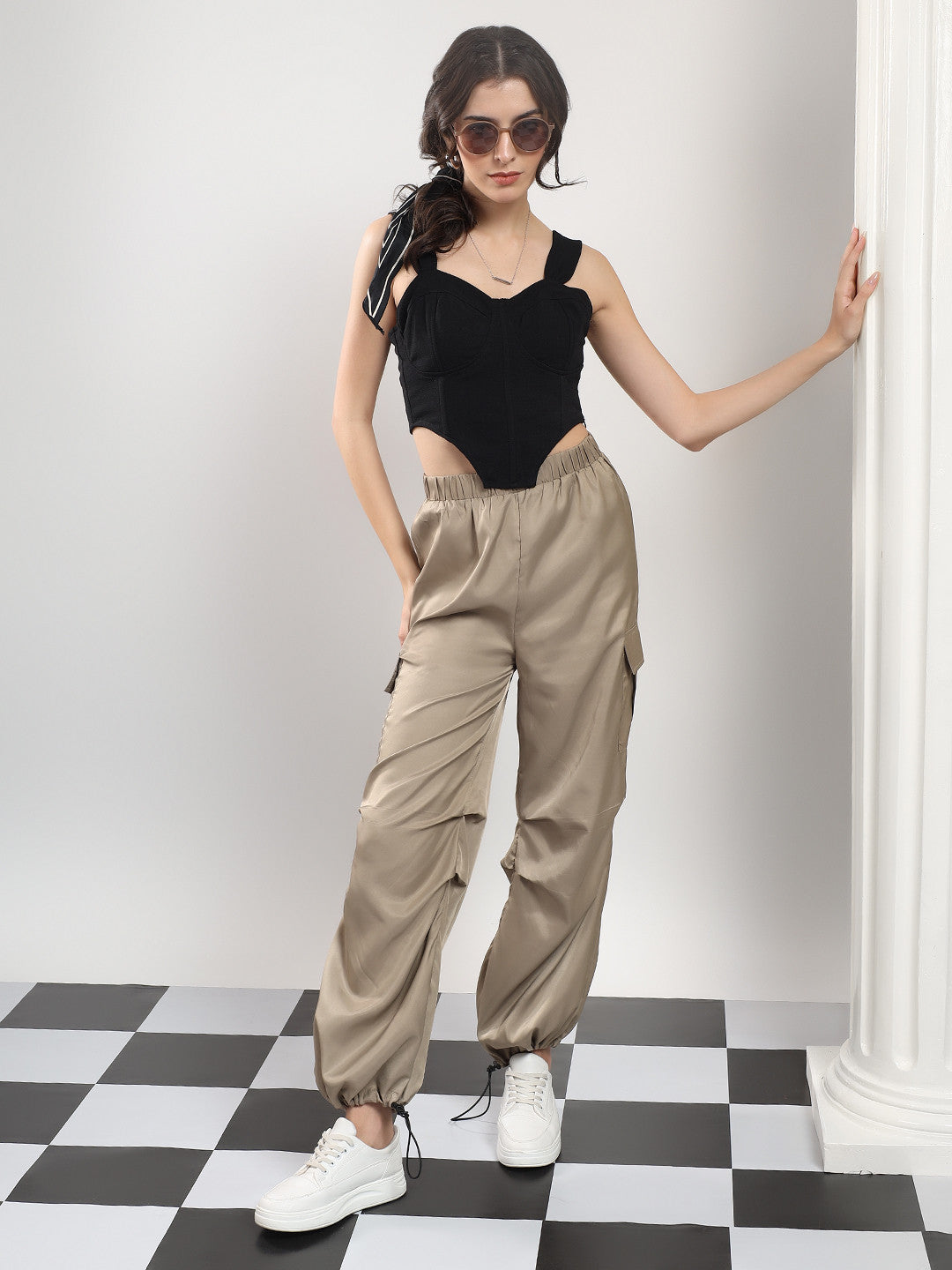KOTTY Relaxed Women Brown Trousers 
