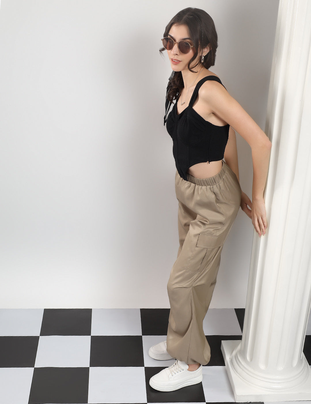 KOTTY Relaxed Women Brown Trousers 