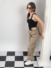 KOTTY Relaxed Women Brown Trousers 