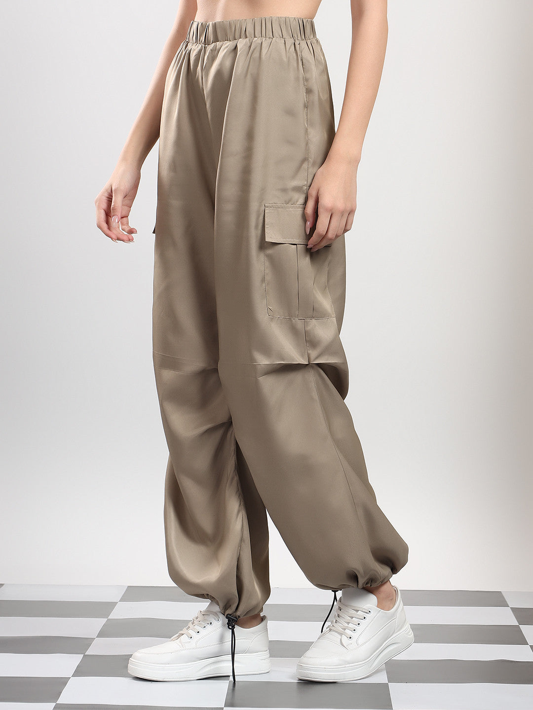 KOTTY Relaxed Women Brown Trousers 