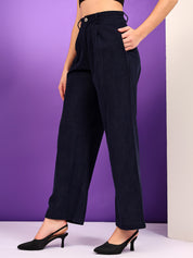 KOTTY Relaxed Women Black Trousers 