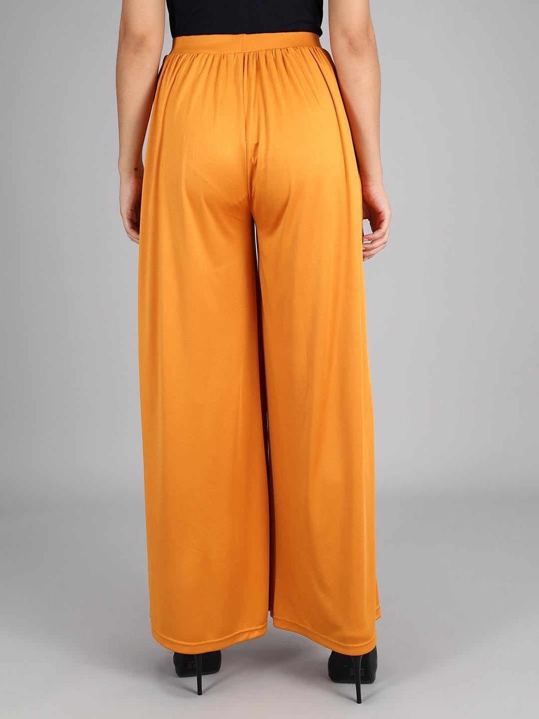 KOTTY Flared Women Yellow Trousers 