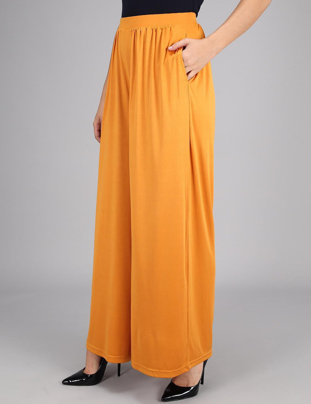 KOTTY Flared Women Yellow Trousers 