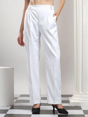 KOTTY Relaxed Women White Trousers 