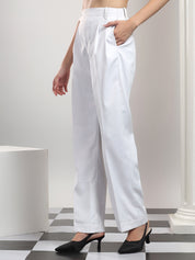 KOTTY Relaxed Women White Trousers 