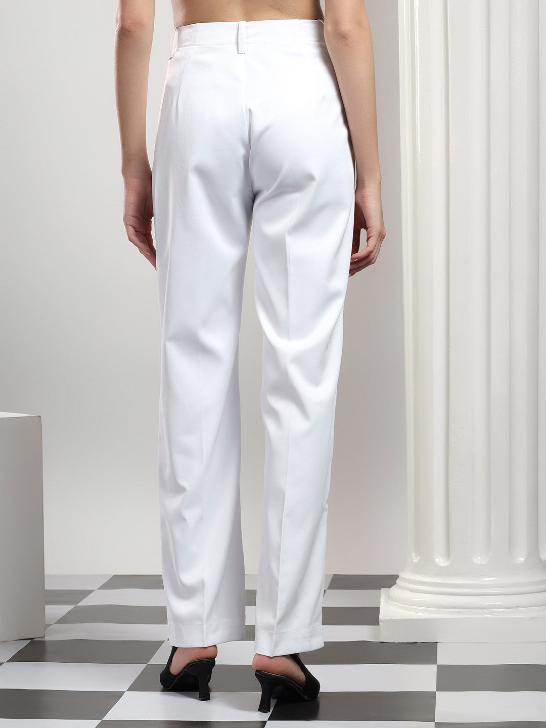 KOTTY Relaxed Women White Trousers 