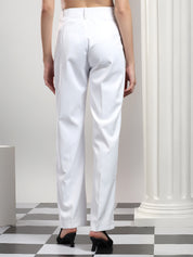 KOTTY Relaxed Women White Trousers 