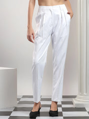 KOTTY Relaxed Women White Trousers 