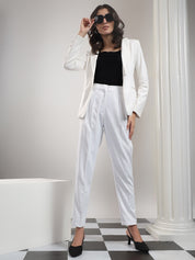 KOTTY Relaxed Women White Trousers 