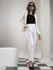 KOTTY Relaxed Women White Trousers 