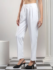 KOTTY Relaxed Women White Trousers 