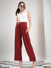 KOTTY Relaxed Women Red Trousers 