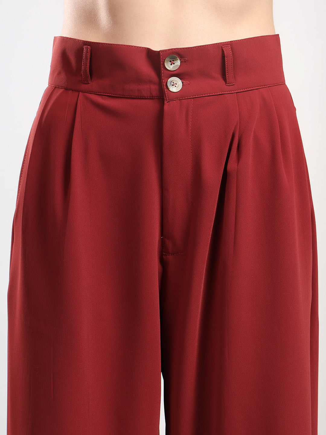 KOTTY Relaxed Women Red Trousers 