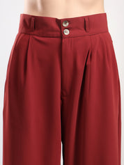 KOTTY Relaxed Women Red Trousers 