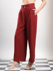 KOTTY Relaxed Women Red Trousers 
