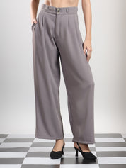 KOTTY Relaxed Women Grey Trousers 