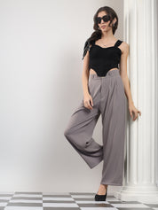 KOTTY Relaxed Women Grey Trousers 