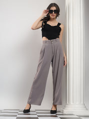 KOTTY Relaxed Women Grey Trousers 