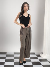 KOTTY Relaxed Women Brown Trousers 