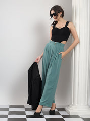 KOTTY Relaxed Women Green Trousers 