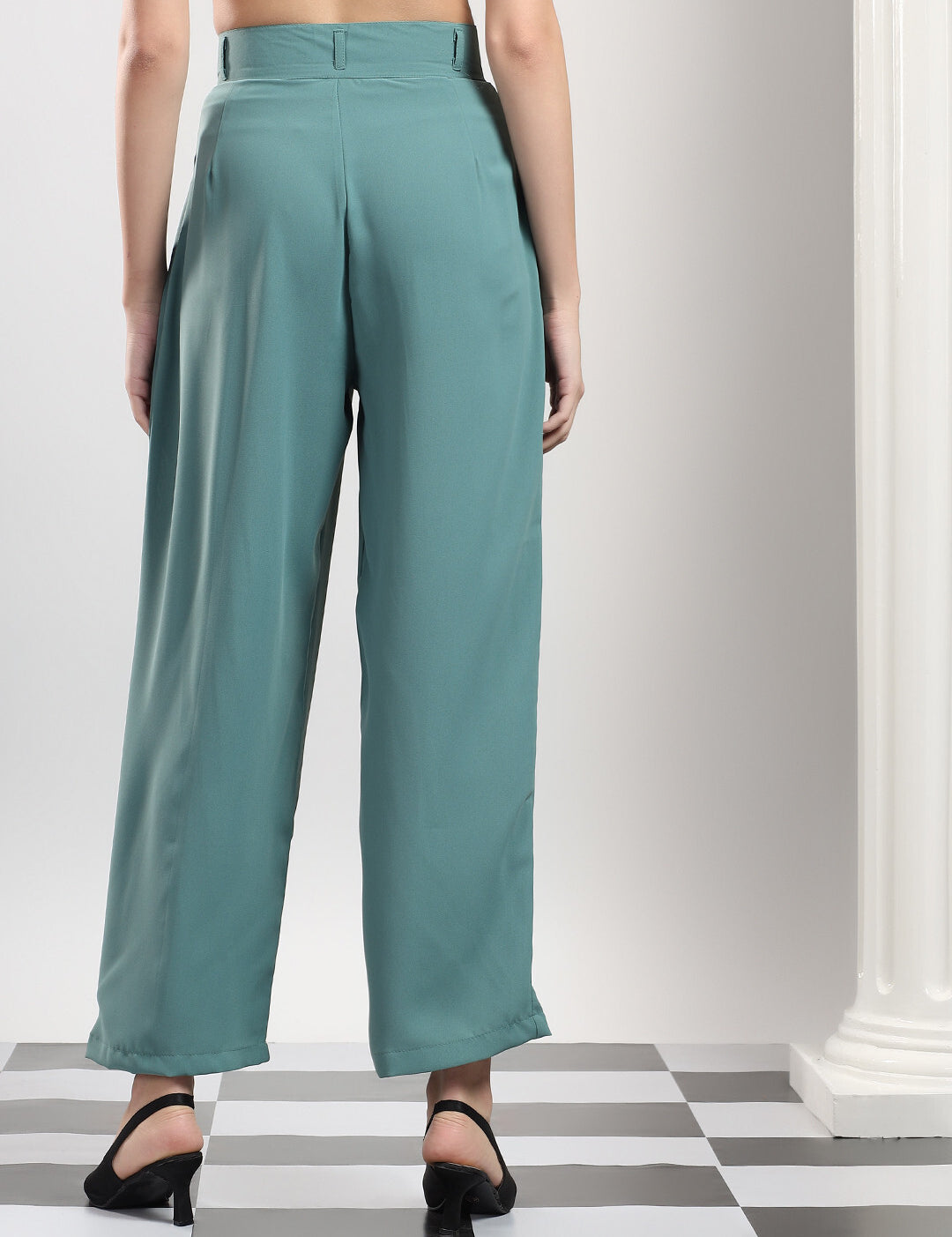 KOTTY Relaxed Women Green Trousers 