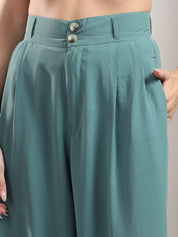 KOTTY Relaxed Women Green Trousers 