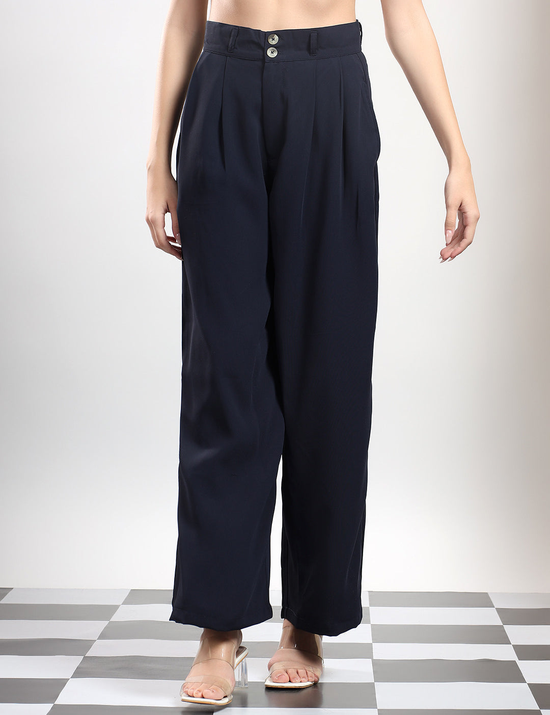 KOTTY Relaxed Women Black Trousers 
