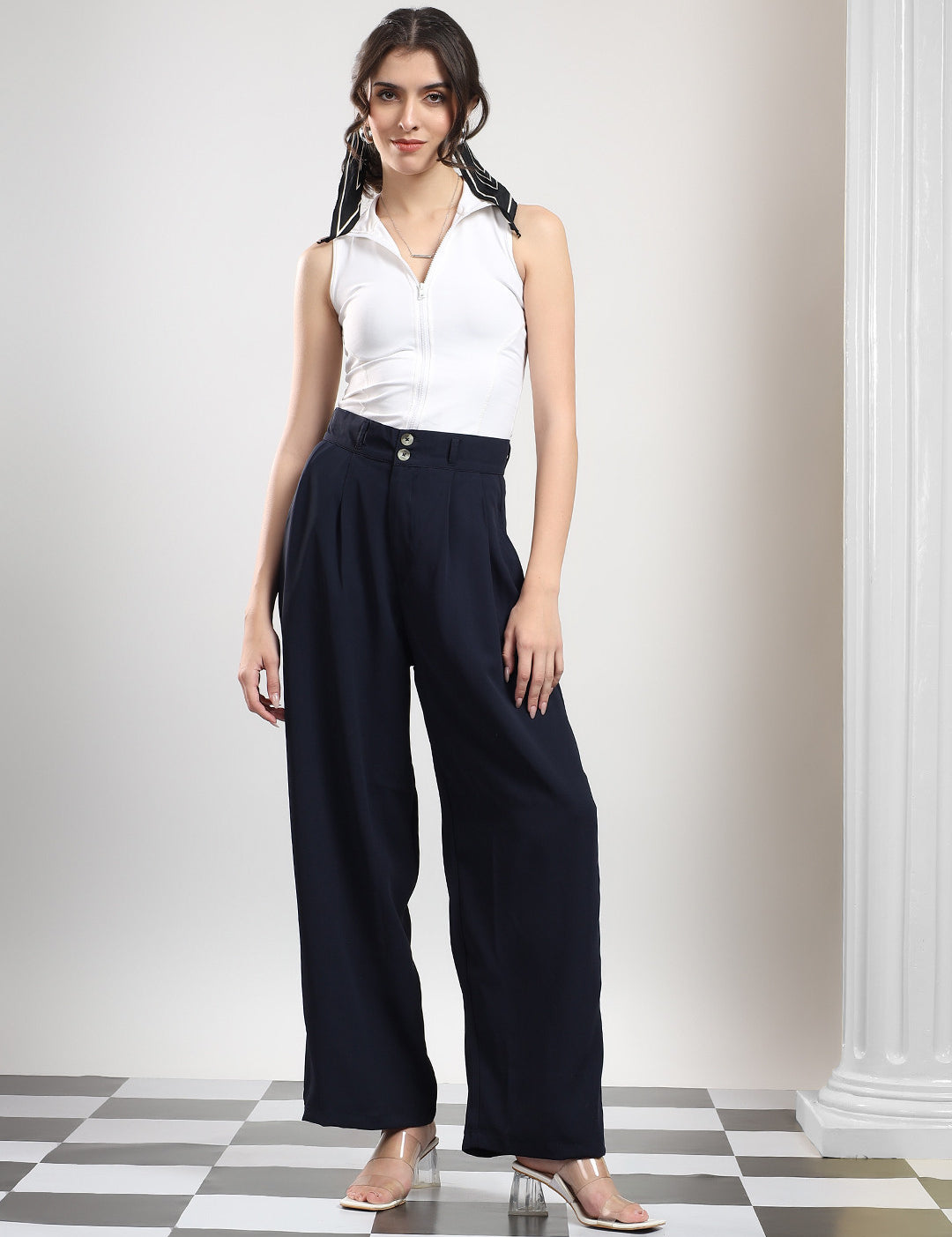 KOTTY Relaxed Women Black Trousers 