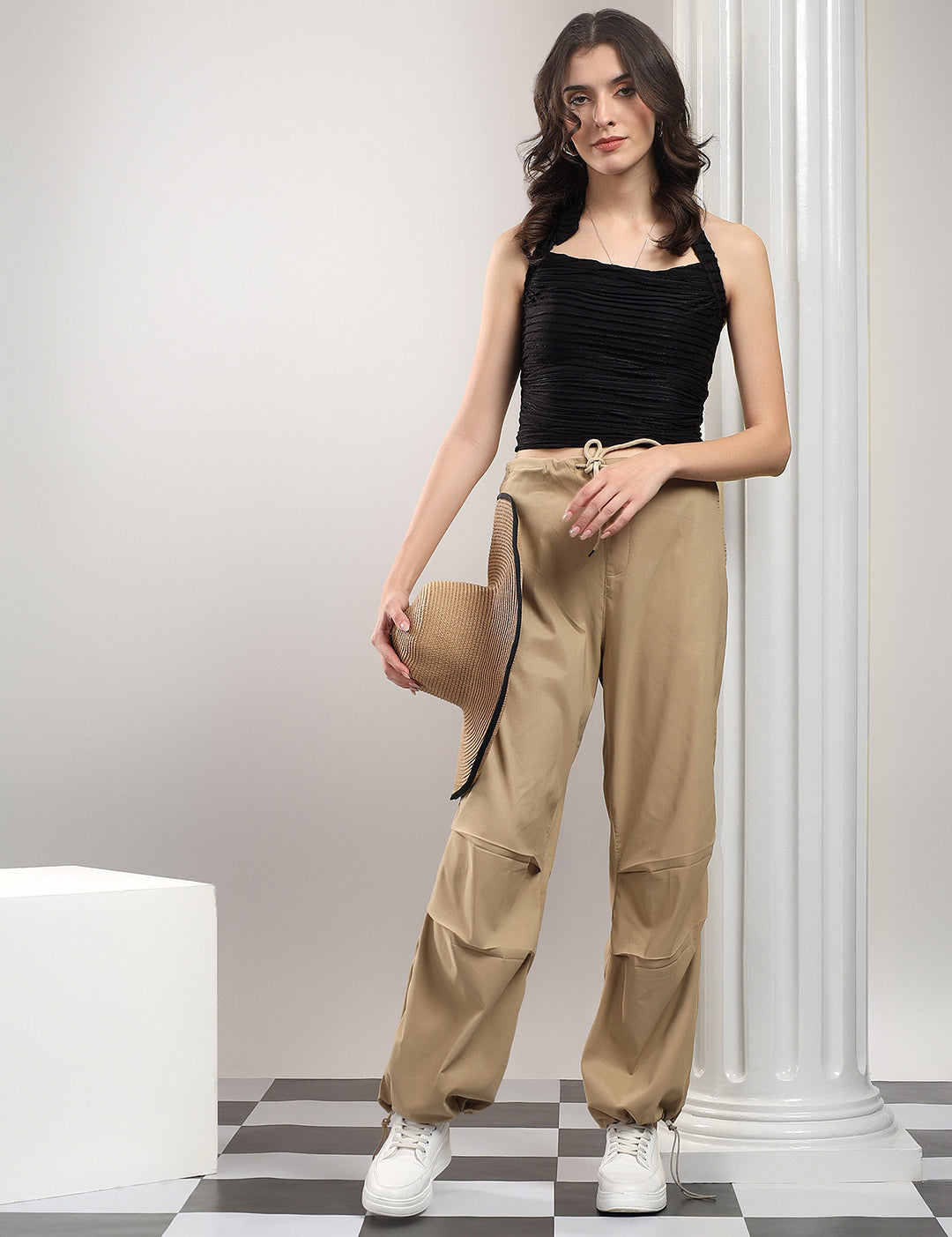 KOTTY Relaxed Women Brown Trousers 