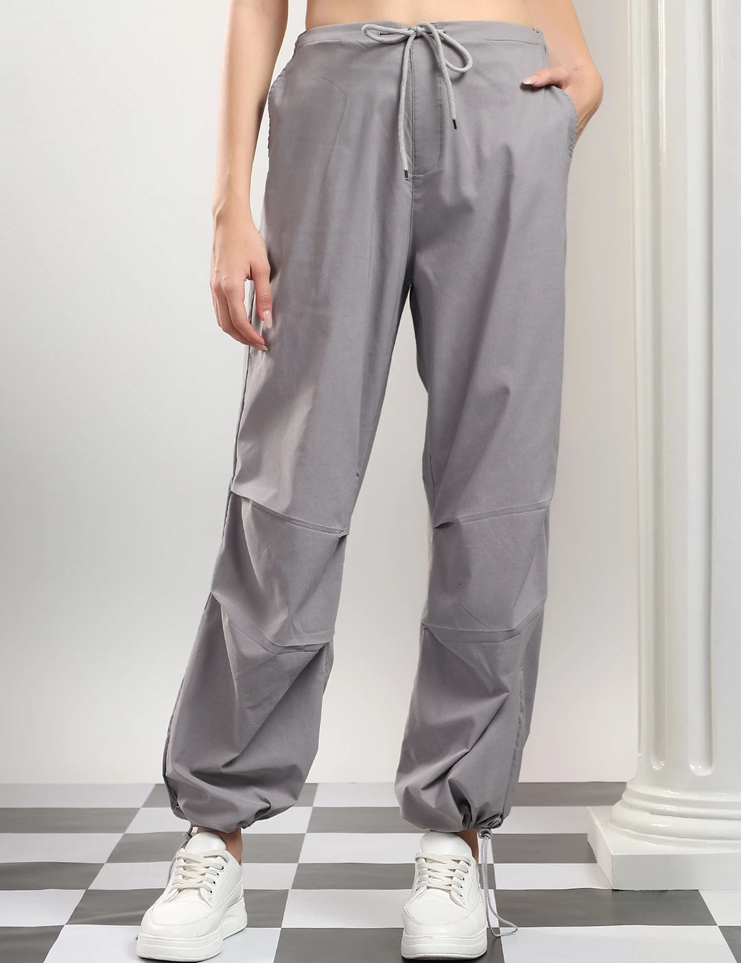KOTTY Relaxed Women Grey Trousers 