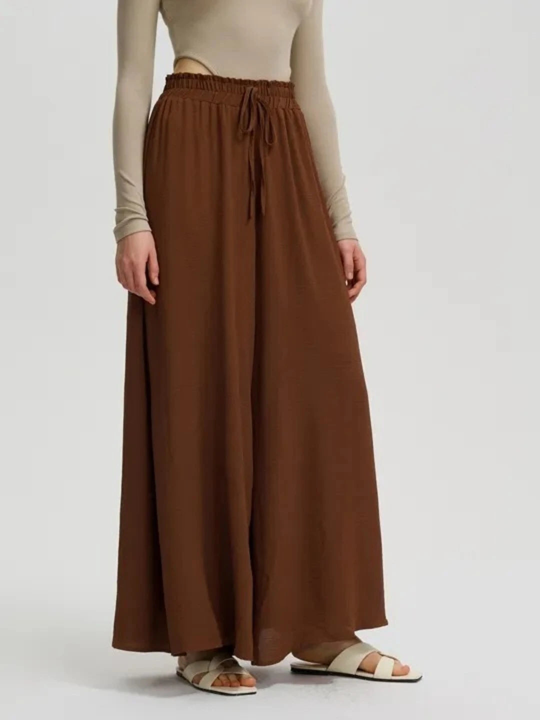 KOTTY Loose Fit Women Brown Trousers 